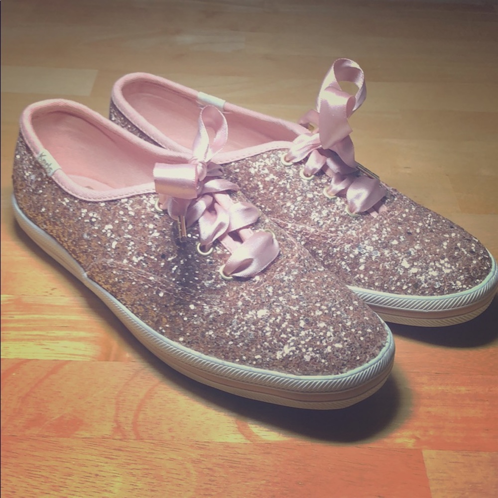 Kate Spade ♠️ Rose Gold Glitter Keds
